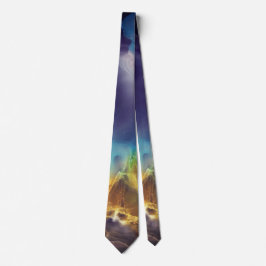 Gravata Espaço Nebula azul Amarelo Álcool Arte