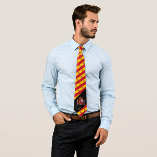 Gravata Espanha Stripes Tie, negócios, moda de Bandeira es