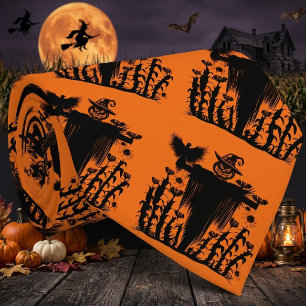 Gravata Espantalho de Halloween Gótico Assustador Abóbora