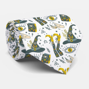 Gravata Espelho de símbolos coloridos de halloween