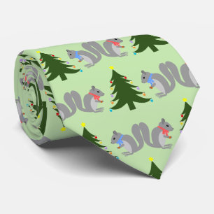 Gravata Esquilos Decorantes de Árvore de Natal Padrão