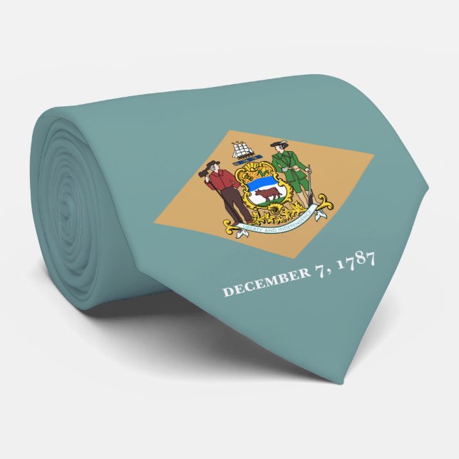 Gravata Estado de bandeira de Delaware (DE, EUA) (Rolled)