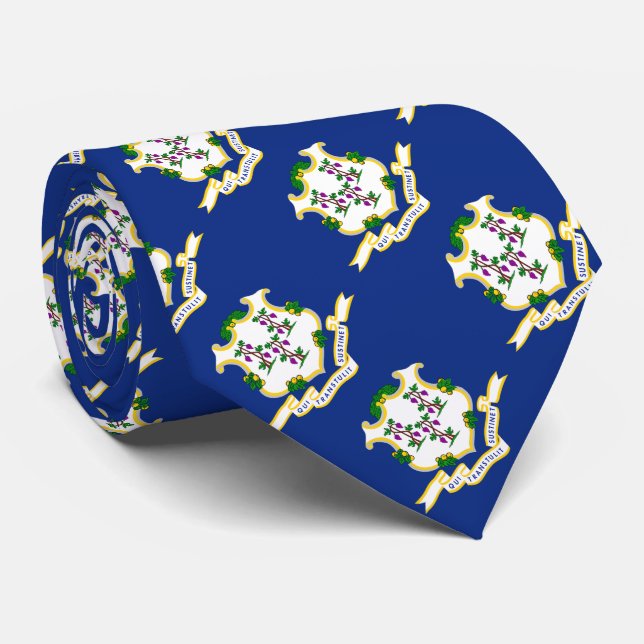 Gravata Estado de bandeira do Connecticut (Rolled)