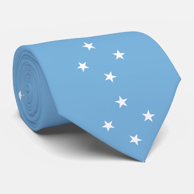 Gravata Estados Federados da Bandeira da Micronésia (Rolled)