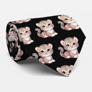 Gravata Estampa de leopardo moderna Kawaii Bebês de Guepar