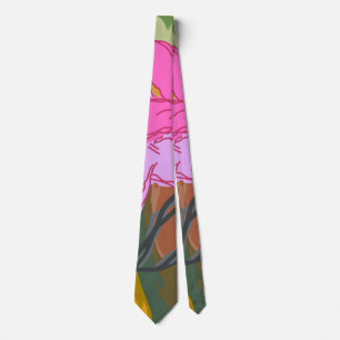 Gravata Este design de arte floral abstrata combina uma su