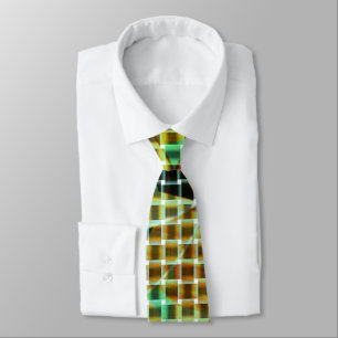 Gravata Estilo de cesta de palha seca verde e castanha sem