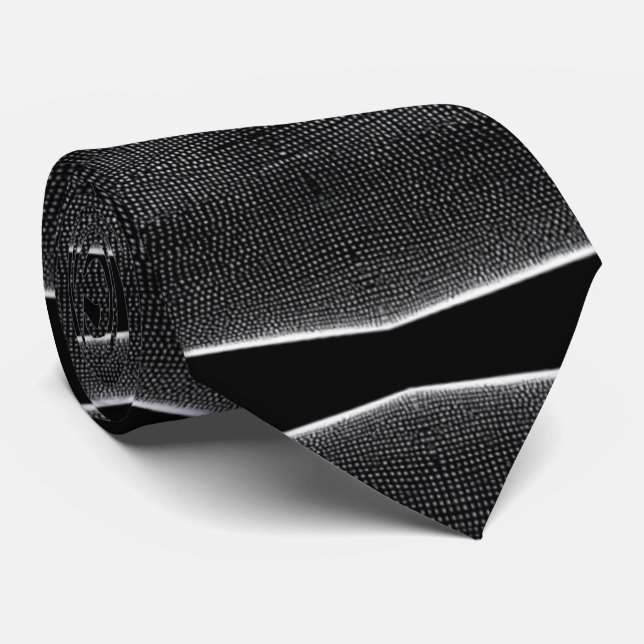 Gravata Estilo moderno de Abstrato de faixa branca e preta (Rolled)