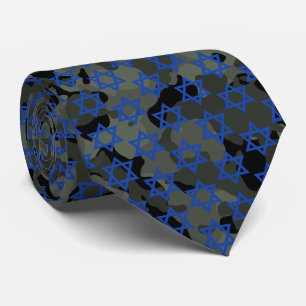 Gravata Estrela Azul De David Dark Green Camouflage