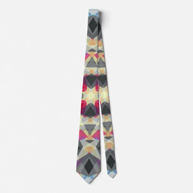 Gravata Estrela de Natal Cinza de inverno Festivo Vermelho (Frente)