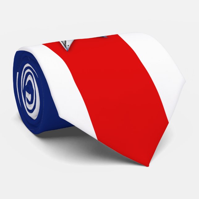 Gravata Estrela de Prata Chrome em Cores Patrióticas Festi (Rolled)