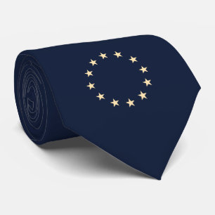 Gravata Estrela - Europe Europa - flag - Schlips navy