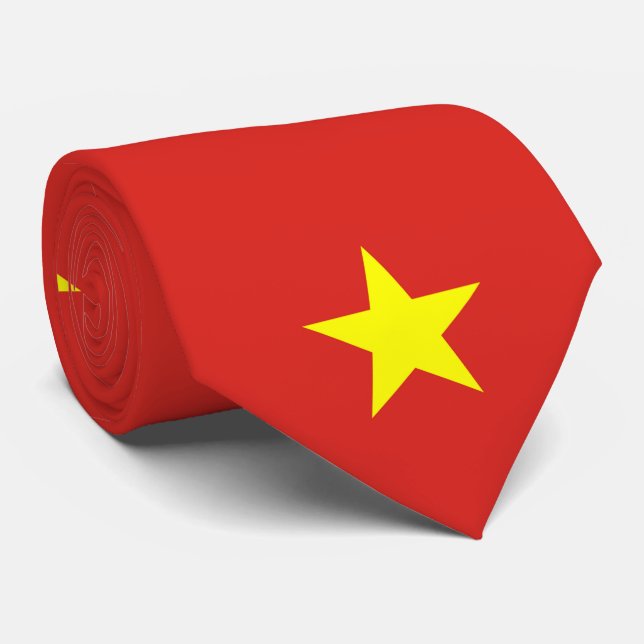 Gravata Estrela vietnamita com bandeira do Vietname (Rolled)