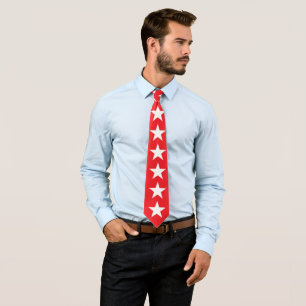 Gravata Estrelas Branco Vermelho & Azul Mínimo Moderno