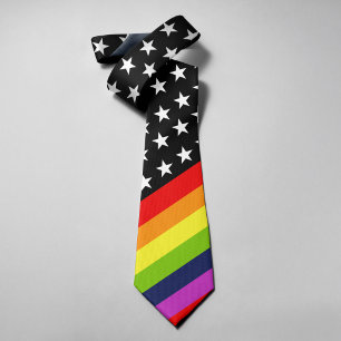 Gravata Estrelas da Bandeira Americana com Cores da Bandei