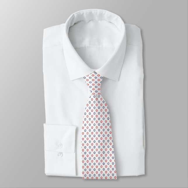 Gravata Estrelas Patrióticas Masculinas (Amarrado)
