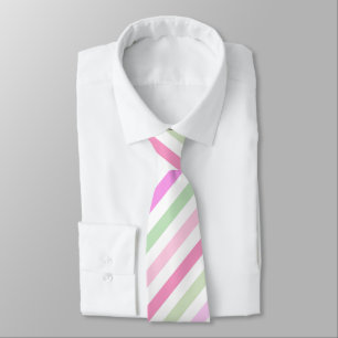 Gravata Estrias, rosa, verdes