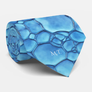 Gravata Estrutura da Célula Aqua Aquarela Azul Ceruleano
