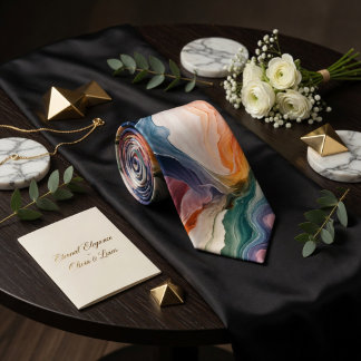 Gravata Ethereal Abstract Earth Tone Marble Agate Fluid 