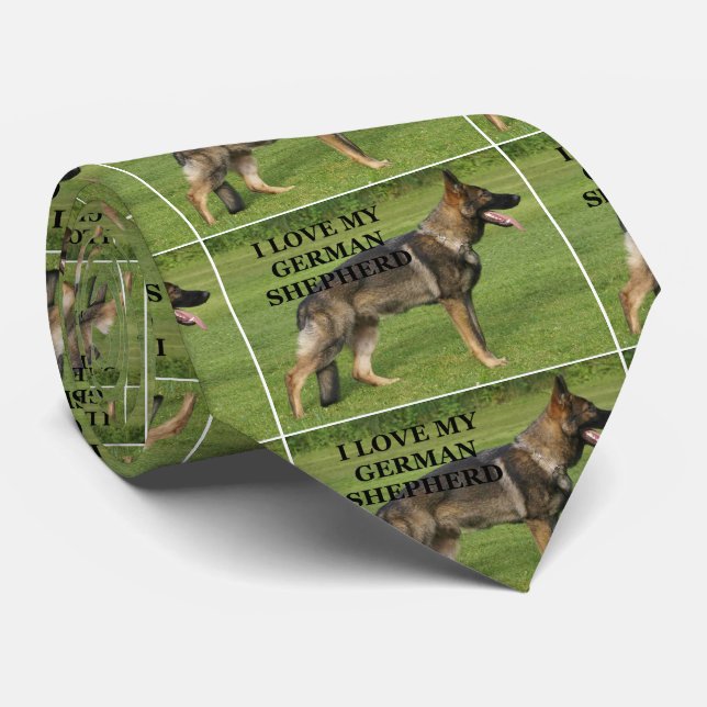 Gravata Eu adoro o meu german shepherd (Rolled)