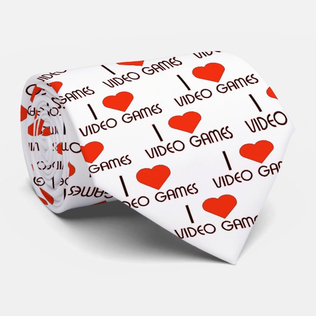 Gravata Eu Adoro Videos games Tie (Rolled)