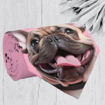Gravata Eu Amo Cachorros Franceses Torneiras<br><div class="desc">Esta gravata frágil de pescoço de buldogue é o presente perfeito para um amante de cachorro ou para mostrar seu amor por cachorros!</div>
