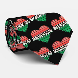Gravata Eu amo Madagascar, coração malgaxe