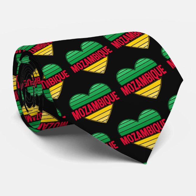 Gravata Eu Amo Moçambique, Coração Mozambicano (Rolled)