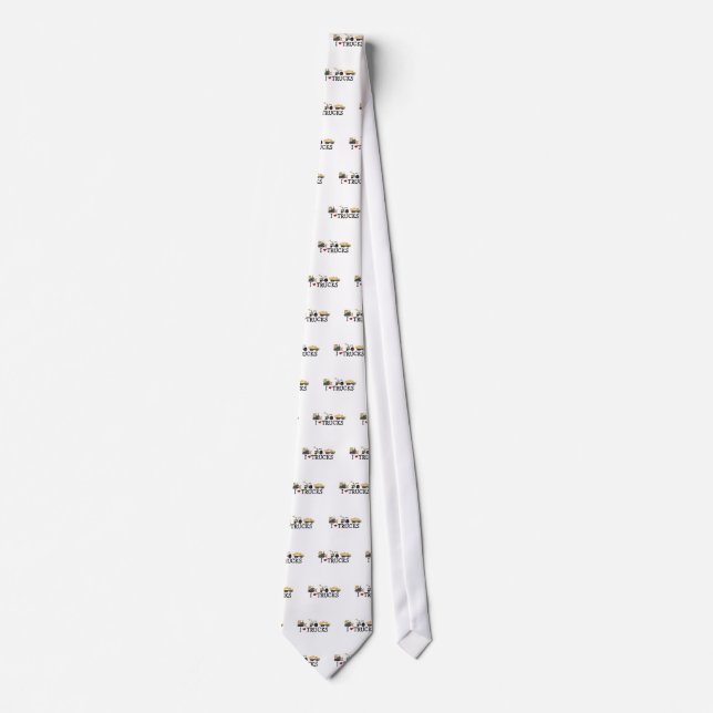 Gravata Eu amo t-shirt e presentes dos caminhões (Frente)