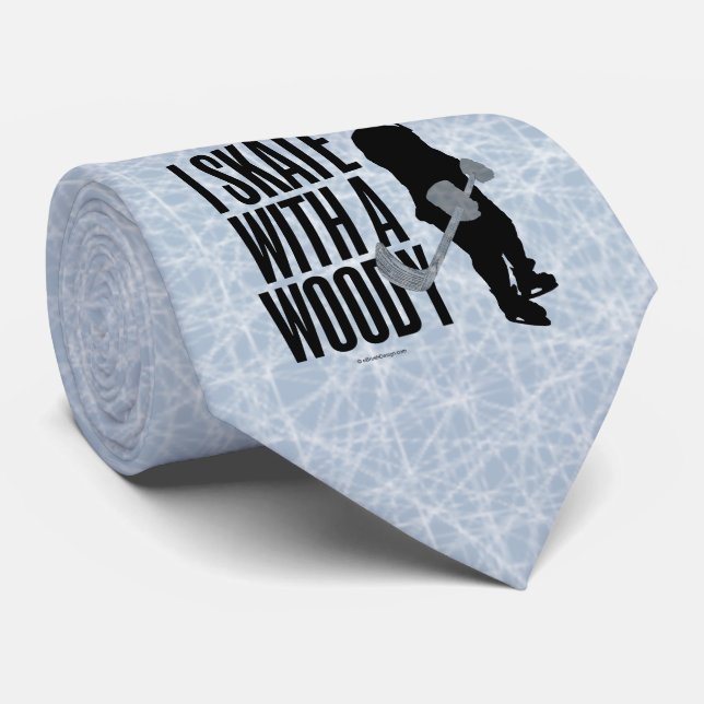 Gravata Eu Skate Com Uma Woody (Hockey) (Rolled)