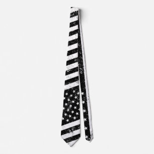Gravata EUA Flag, Black and White
