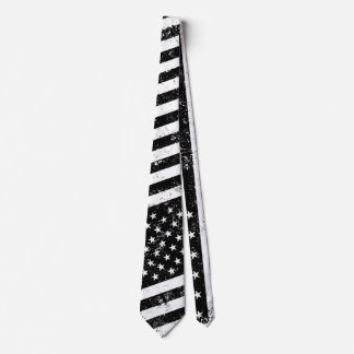 Gravata EUA Flag, Black and White