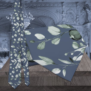 Gravata Eucalipto Prata Sage Verde Casamento Azul Naval