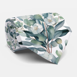 Gravata Eucalyptus Greenery Classic Formal Floral Neck Tie