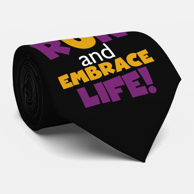 Gravata Executar Embrace Life Purple Yellow (Rolled)