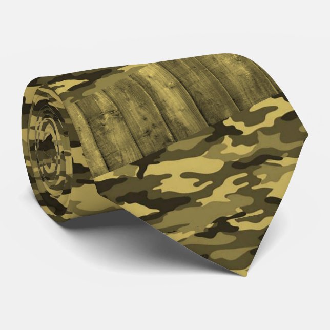 Gravata Exército Amarelo Masculino (Rolled)