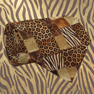 Gravata Exótica Estampa de Animal Selvagem Afric