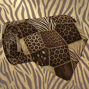 Gravata Exótica Padrão de Animal Selvagem Africa