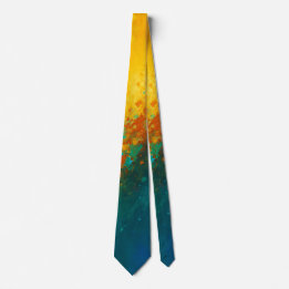 Gravata Explosão Abstrata Vibrante – Amarelo, Turquesa e A