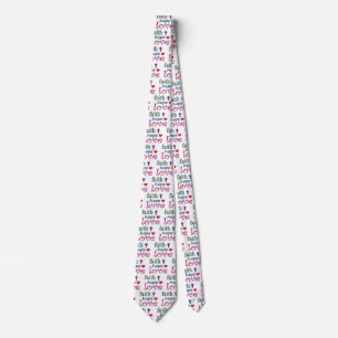 Gravata Faith Hope Love Cross Heart Tie