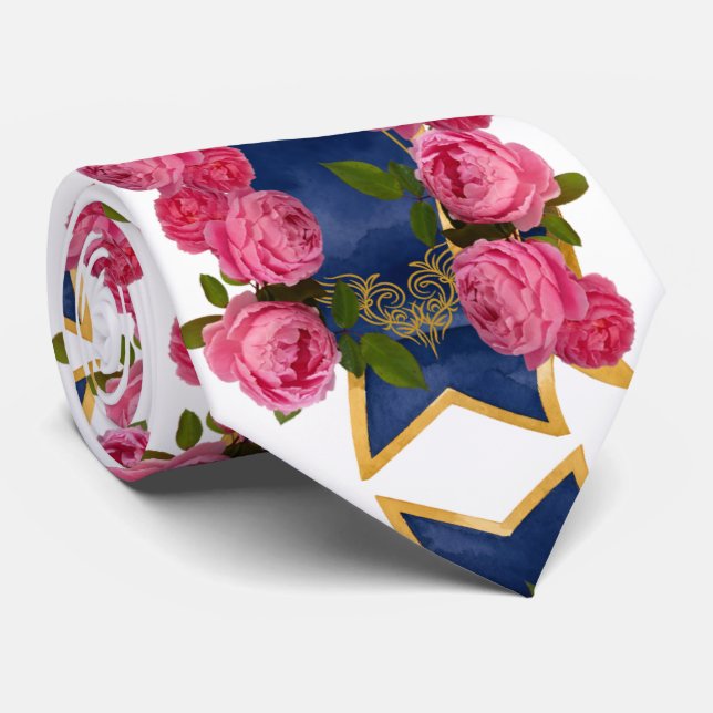 Gravata faixa de rosas (Rolled)