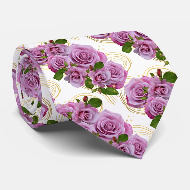 Gravata faixa de rosas (Rolled)