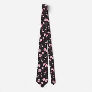 Gravata Falling Sakura Blossoms Neck Tie