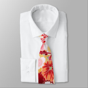 Gravata Falln Red Floral Burst