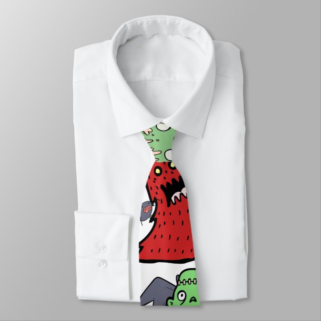 Gravata Fantasma fofo de desenho animado chic e traçado à  (Amarrado)