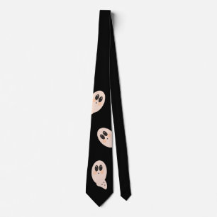 Gravata Fantasmas Assombrando Halloween Preto