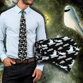 Gravata Fantasmas nas nuvens preto e branco