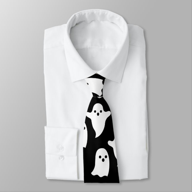 Gravata Fantasmas Spookmens Halloween necktie - DURO TIE - (Amarrado)