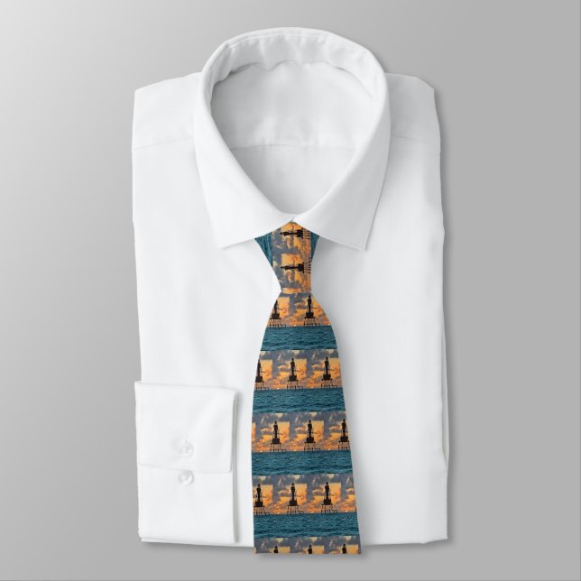 Gravata Farol Americano de Calçado Flórida Keys Mens Tie (Amarrado)