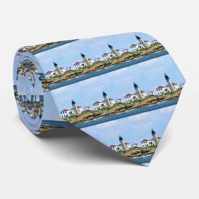 Gravata Farol de Beavertail, Rhode Island Mens Tie (Rolled)